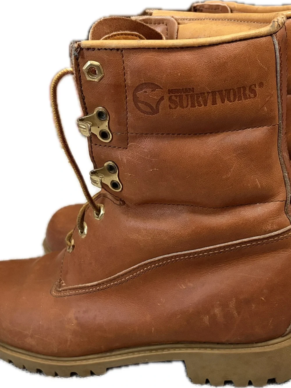 VINTAGE Survivors Men’s 7M Genuine Leather Work Boots Brown